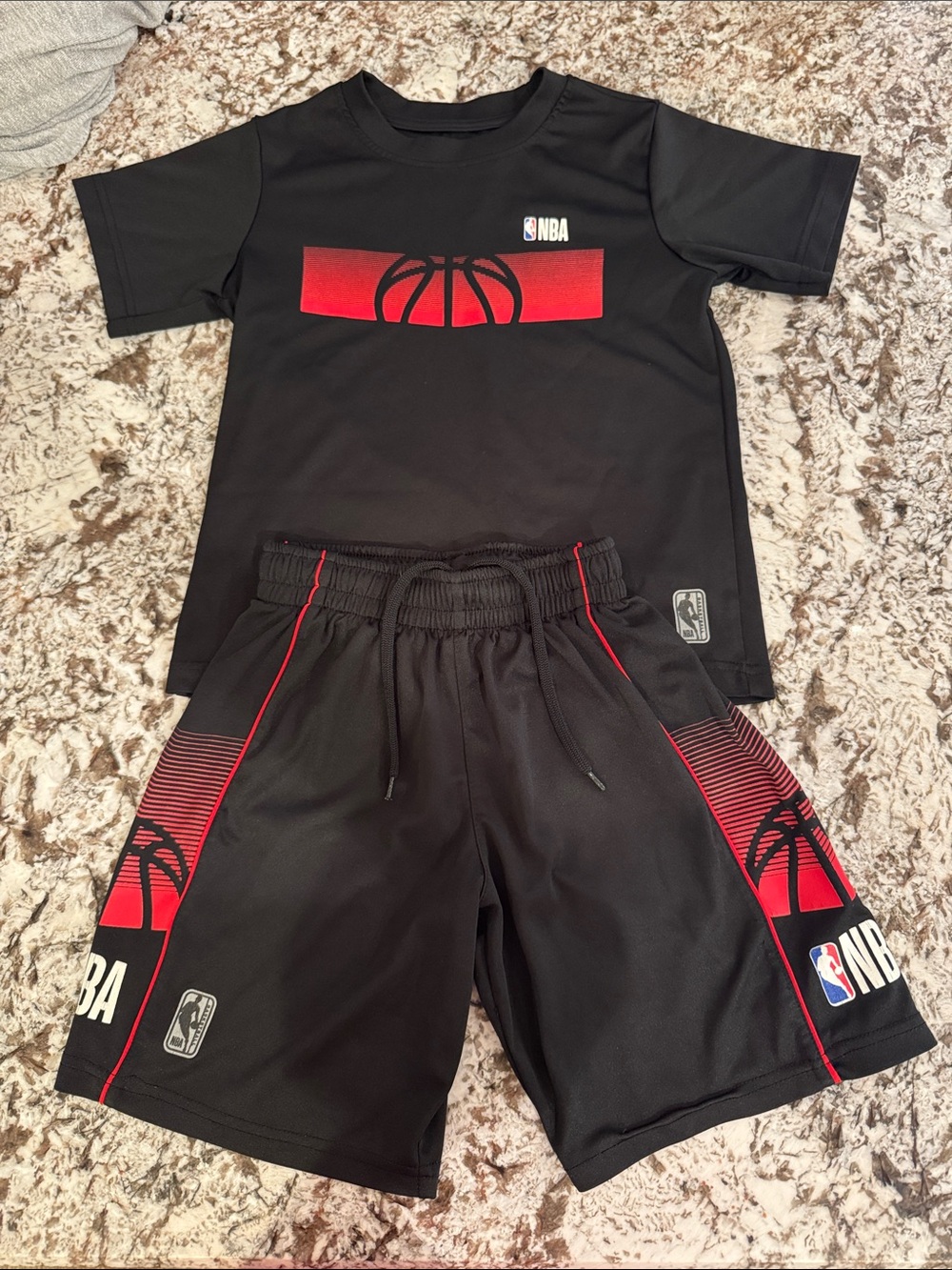 NBA Kids Black & Red Basketball Tee and Shorts Set